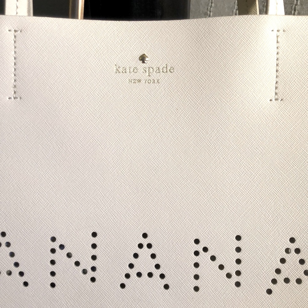 kate spade White Tote with Perforated BANANAS and Yellow Zip Wallet - Picture 2 of 9
